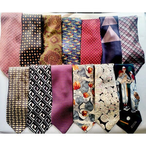 Lot of 13 Men’s Silk Neckties Designer & Art Prints